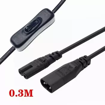 Кабель питания с выключателем, «8» рисунок C7, Удлинительный шнур IEC 320 C8-C7 с включением/выключением, кабели питания C7, Короткие провода