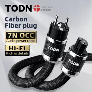 Кабель питания TODN hifi occ аудио кабель ЕС/США Vseries экранированный углеродное волокно оболочка соединитель усилитель, фильтр
