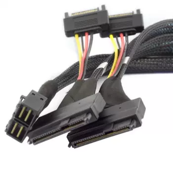 Кабель SFF 8643–8639 2-портовый MINI SAS SFF-8643 4I–2X SAS SFF-8639 со соединительным кабелем SATA 15P