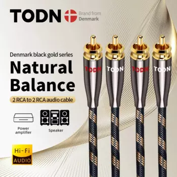 Кабель TODN rca 6N occ hifi 2rca на 2rca высококачественные аудиокабели для усилителя ЦАП DAP «папа-папа» ТВ автомобильный стереомикшер