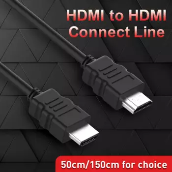 Кабель Yahboo HDMI-HDMI с поддержкой 3D штекера-папа, плоский кабель для аудио-видео HDTV TV 50 см 150 см