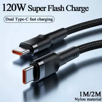 Кабель зарядный PD 120 Вт с USB C на USB Type C для iPhone 15 Plus Pro Max Xiaomi 11 4,0