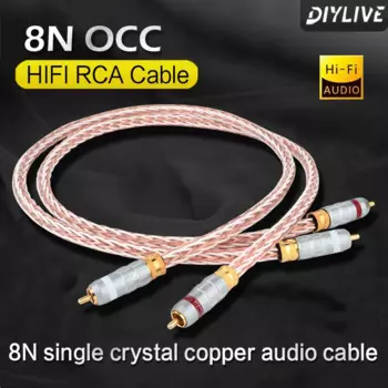 Кабель зажигания DIYLIVE 8TC, однокристальный медный 16-жильный аудиокабель 8N с двумя лотосами и RCA