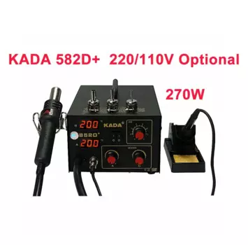 KADA 852D + SMD Ремонтная система инструмент BGA ЖК цифровой сварочный аппарат паяльная станция Тепловая пушка и паяльник 2 в 1 220 В/110 В