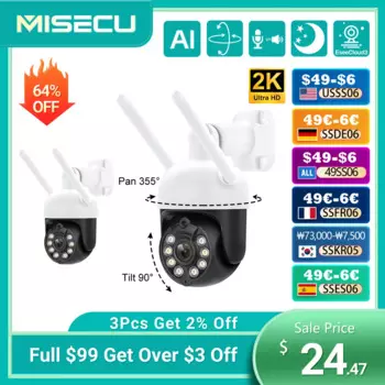 Камера MISECU 3MP 4MP WIFI автоматически отслеживает беспроводную наружную сетевую камеру безопасности H.265 P2P