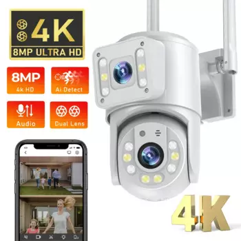 Камера Наружного видеонаблюдения, 8 Мп, 4K, HD, Wi-Fi