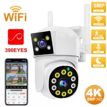 Камера Наружного видеонаблюдения с функцией ночного видения, 8 Мп, Wi-Fi