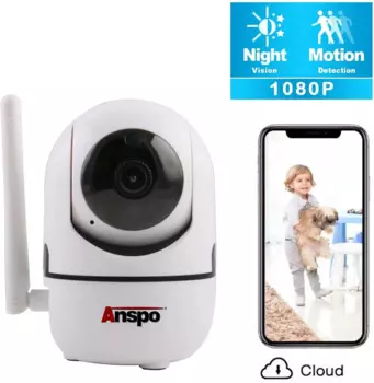Камера видеонаблюдения Anspo с Wi-Fi, 1080P, HD, панорама/наклон/зум