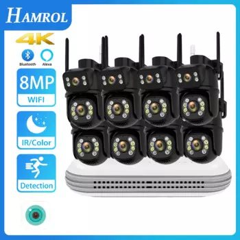 Камера видеонаблюдения Hamrol, беспроводная, 8 Мп, PTZ, IP