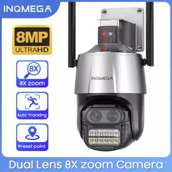 Камера видеонаблюдения INQMEGA, 8-кратный зум, Wi-Fi, 8 Мп, 4K