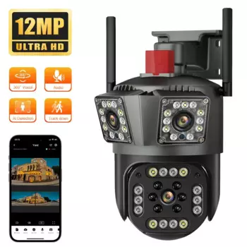 камера видеонаблюдения уличная IP-камера водонепроницаемая, 12 МП, HD, 6K, Wi-Fi камера видеонаблюдения wifi