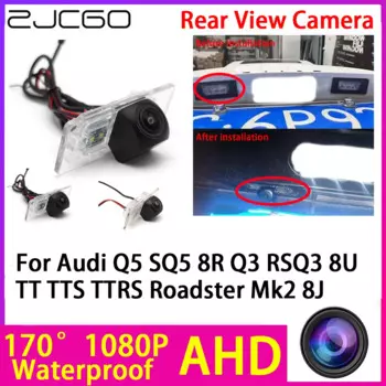 Камера заднего вида ZJCGO AHD 1080P для Audi Q5 SQ5 8R Q3 RSQ3 8U TT TTS TTRS Roadster Mk2 8J