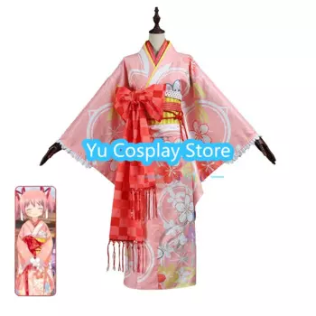 Kaname Madoka Косплей Костюм Аниме Puella Magi Madoka Magica Косплей Кимоно Платье Праздничный Костюм Хэллоуин Униформа На Заказ