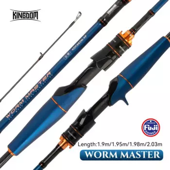 Карбоновое спиннинговое удилище Kingdom WormMaster 1,9/1,95/1,98/2,03 m 40T, Fuji Guide, для заброса приманки, 3g-28g XF, удочка для приманки