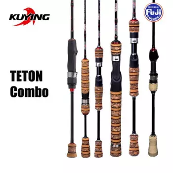 Карбоновый спиннинг KUYING TETON Combo 1,56 м, 1,8 м, 1,86 м, 1,9 м, 1,92 м, 1,98 м, ссветильник мягкая удочка для заброса приманки