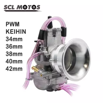 Карбюратор для мотоцикла SCL Moto Keihin PWM, мотоциклетный карбюратор 34/36/38/40/42 мм с воздушным фильтром, для скутера 125cc-250cc 2T UTV ATV, 1 шт.