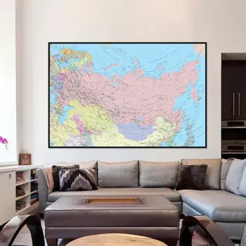 Карта Города России 90*60 см, настенный художественный плакат и принты, холст без рамы, картина для комнаты, украшение для дома, офисные принадлежности