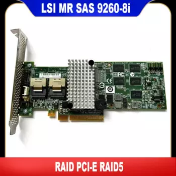 Карта RAID-контроллера LSI MR SAS 9260-8i SAS Sata PCI-E 512 м RAID5 6G/S 8-PORT RAID Expander Card Высокое качество