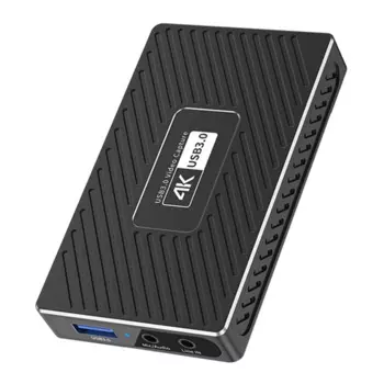 Карта видеозахвата 4K HD USB3.0, устройство для захвата и потоковой передачи видео с микрофоном и линейным входом