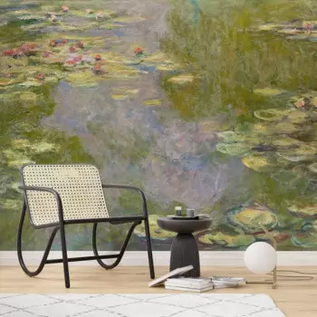 Картина Monet, ВОДНЫЕ ЛИЛИИ. Известная картина. Снимите и приклейте фотообои. (Высота 9 футов X ширина 16 футов)