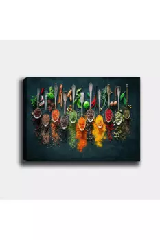 Картина на холсте с изображением кухонных специй, 90x60 см