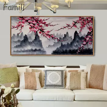 Картины на холсте Famili Китайский пейзаж Красный Клен
