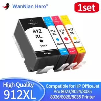 Картридж чернильный совместимый с hp912xl OfficeJet 912 8020 8022 8023 8024 8025 8026 8028, 4 шт./комплект