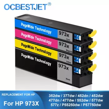 Картридж для принтера HP 973 973X 973XL, совместимый с чернилами с пигментными чернилами 352dw 377dw 452dn 452dw 477dn 477dw 552dw