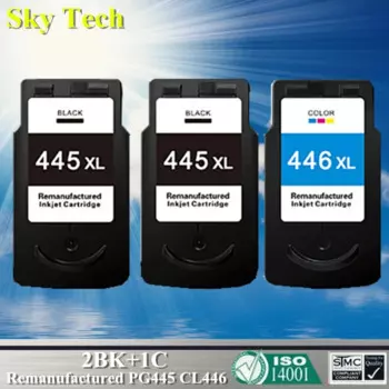 Картридж с чернилами 2BK + 1C для PG445xl CL446xl, для Canon Pixma IP2840 MX494 MG2440 MG2540 MG2940 и т. Д.