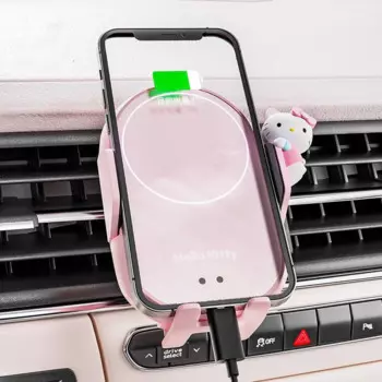 Kawaii Sanrio автомобильный держатель телефона Hello Kittys аксессуары Аниме автомобильное беспроводное зарядное устройство навигация Поддержка кронштейн игрушки девушки подарок