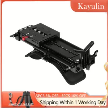 Kayulin ARRI 12 "ласточкин хвост мост сани пластина и быстросъемная опорная пластина и 15 мм рельсовая система поддержки и плечевой упор для DSLR Rig