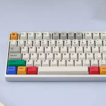 KBCaps PBT 129 клавиш, белый цвет, имитация краски, вишневый профиль, набор клавиш для MX Switch, игровая механическая клавиатура GK96