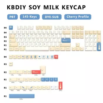 KBDiy 145 клавиш/набор GMK колпачки для механической клавиатуры Cherry Profile GMK Soymilk Keycap PBT для переключателей MX для 60/61/68/84/87