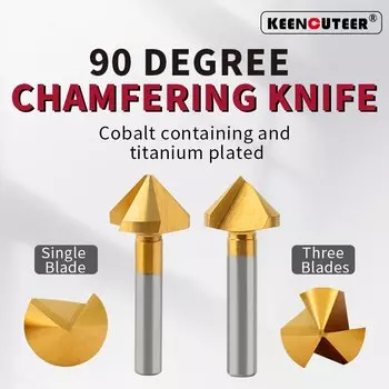 KEENCUTEER Зенкер для снятия фаски 90 градусов M35 HSS с кобальтовым сверлом 1/5 шт.