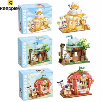 Keeppley новый продукт, милый кот, уличный вид, конструктор в сборе, игрушка, украшение мебели, креативная детская игрушка, подарок на день рождения