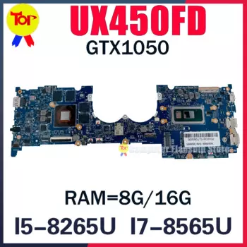 KEFU UX450FD Материнская плата для ноутбука ASUS UX450FDX Zenbook Pro 14 UX480 UX450F Материнская плата I5-8265U I7-8565U 8G/16G-RAM GTX1050