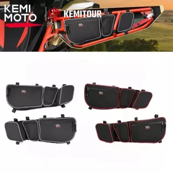 Сумка для хранения передних дверей X3 UTV с наколенником для Can am Maverick X3, Maverick X3 MAX R RR 4x4 XMR XDS 2017+ серая/красная строчка