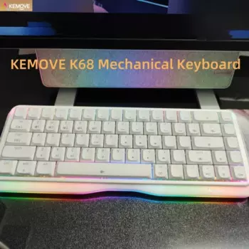 Kemove K68, 3-режимная Регулируемая механическая клавиатура, внешняя фотовспышка с 68 клавишами Pbt, популярная Заводская Rgb подсветка