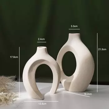 Керамическая ваза белая круглая
