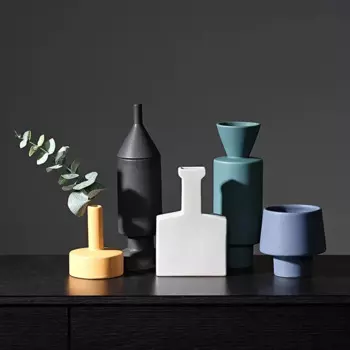 Керамическая ваза Morandi в скандинавском стиле, геометрические украшения, современный декор для комнаты, ваза с сушеными цветами, украшение для дома, свадебные подарки