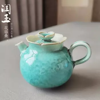 Керамический чайник Jingdezhen, ручная работа, выдерживаемый одиночный чайник, домашний подходящий Стандартный чайный набор, приготовленный глазурью чайник с газированной содой