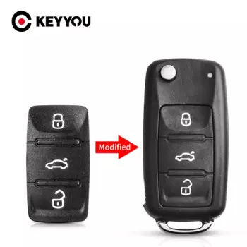 KEYYOU 3-кнопочный силиконовый резиновый чехол для дистанционного ключа автомобиля, накладка на кнопки для VW VOLKSWAGEN Tiguan Golf Sagitar Polo MK6