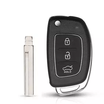 KEYYOU 3-кнопочный складной флип-чехол для дистанционного ключа автомобиля для Hyundai Solaris Ix35 Ix45, серия, заготовки для автомобильных ключей, чехол, брелок, необрезанный