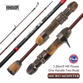 Kingdom MicroMonster 1,55 м F MF экшн-кастинговое спиннинговое удилище, 2 секции, 3 Раздел Фудзи Guide UL Power, дорожная удочка для форели