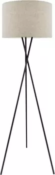 Kira Home Sadie 60-дюймовый современный светодиодный торшер на штативе + лампа 9 Вт (энергоэффективный/экологичный), медово-бежевый абажур, бронза с натертой маслом