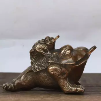Китайская латунная Статуэтка для матери и сына