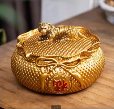Китайская пепельница из смолы, украшение для гостиной, офиса, сигар, большая емкость с крышкой, домашняя зажигалка и набор для курения