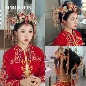 Китайские аксессуары для волос для женщин Hanfu ручная работа с кисточками головной убор для невесты повязка на голову винтажный Свадебный комплект украшений