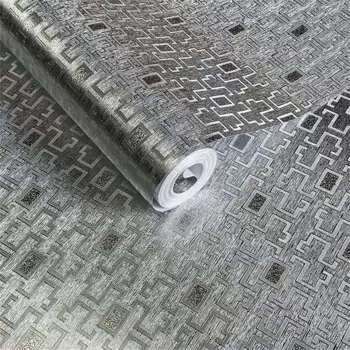 Китайские геометрические настенные бумаги, 3d Роскошные серебристые и золотистые фольгированные сетчатые обои для гостиной, кабинета, спальни, гостиницы, фоновая роспись