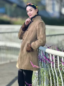 Китайский костюм Тан, женская зимняя одежда, традиционный тибетский костюм, Восточная элегантная Этническая Одежда